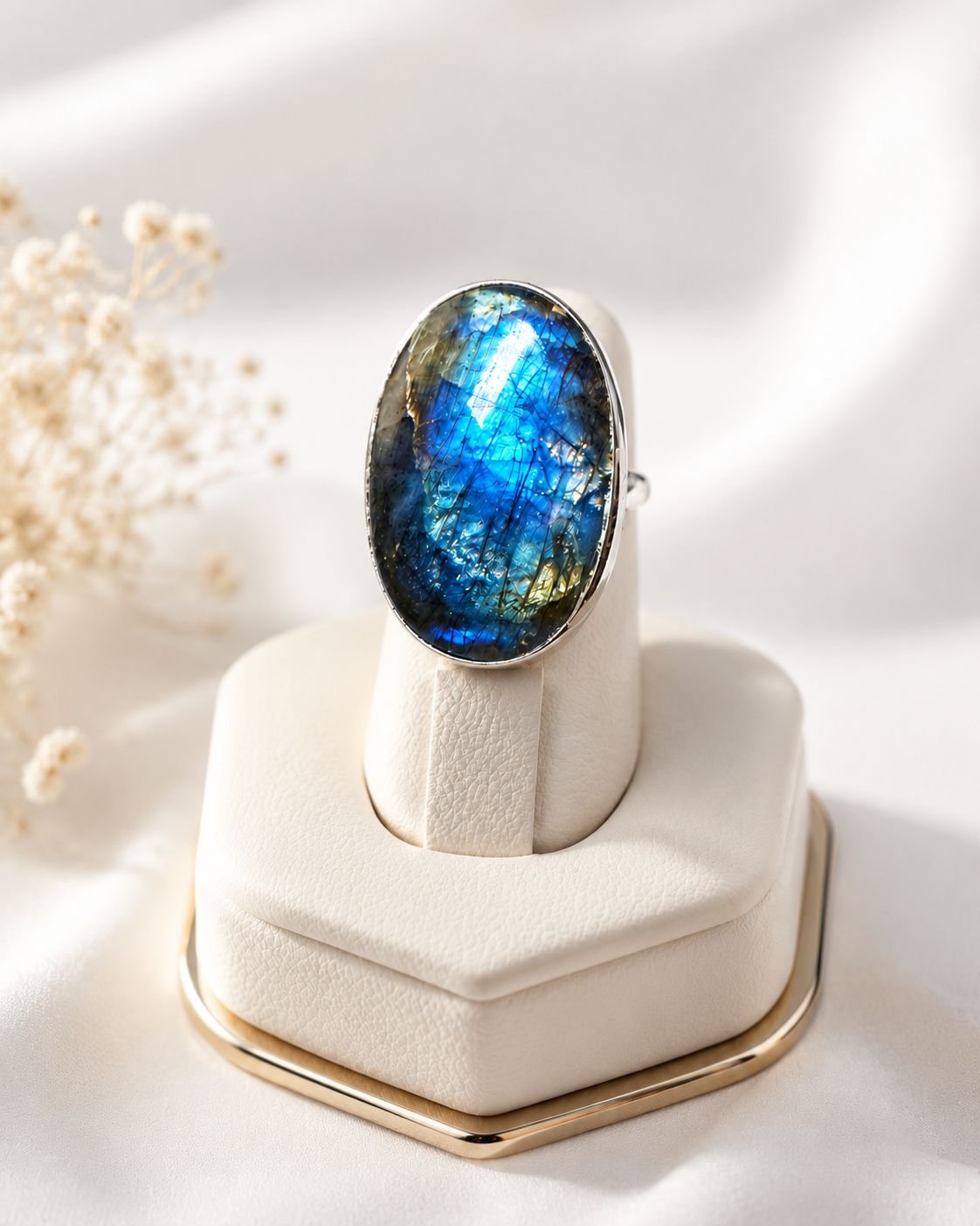 Anillo Labradorita Azul
